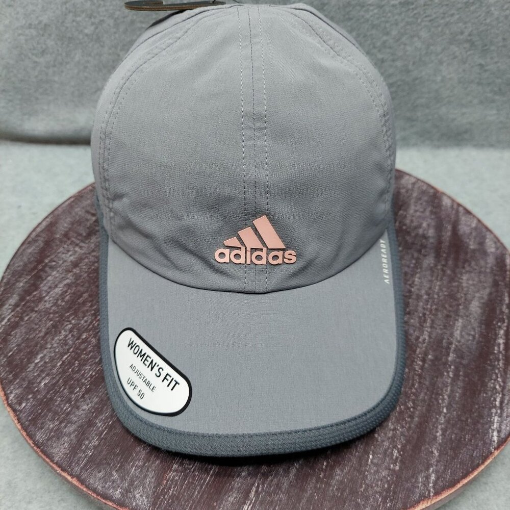 Adidas Womens Aeroready Adjustable Grey Cap With UPF 50 Protection Lightweight &